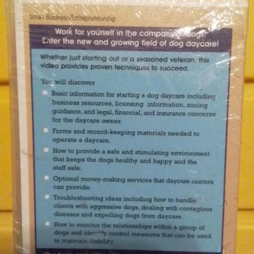 Dog Daycare VHS How to Own and Operate a Dog Daycare Robin K. Bennett CPDT